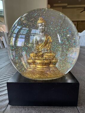 Gold Buddha Serene Shimmering & Peaceful Spiritual Snow Globe by CoolSnowGlobes